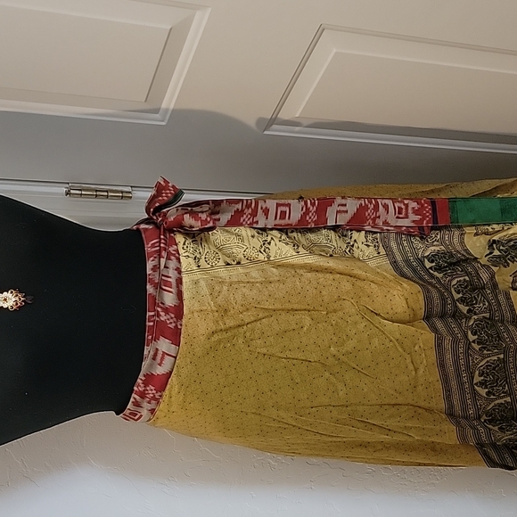 Brand New Sustainably Designed Boho Silk Reversible Wrap Skirt Dress - Picture 11 of 11